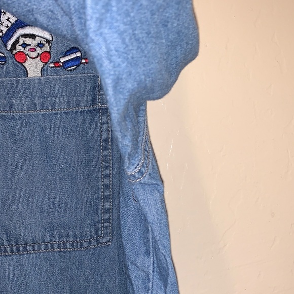 Fun Embroidered Denim Button-Down Shirt - Picture 7 of 11